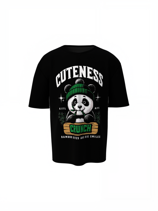 Foodie Panda Oversized T-Shirt Trendy Graphic Streetwear