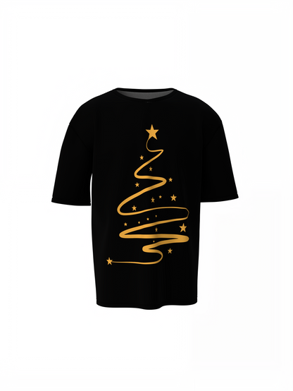 Merry Christmas Tree Oversized T-Shirts for Festive Wear