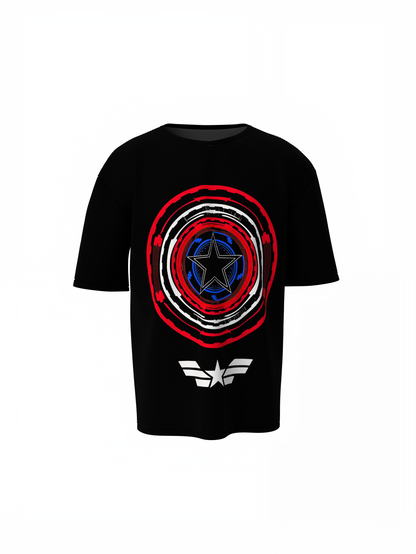 Captain America Army Oversized T-Shirt Streetwear Style Tee