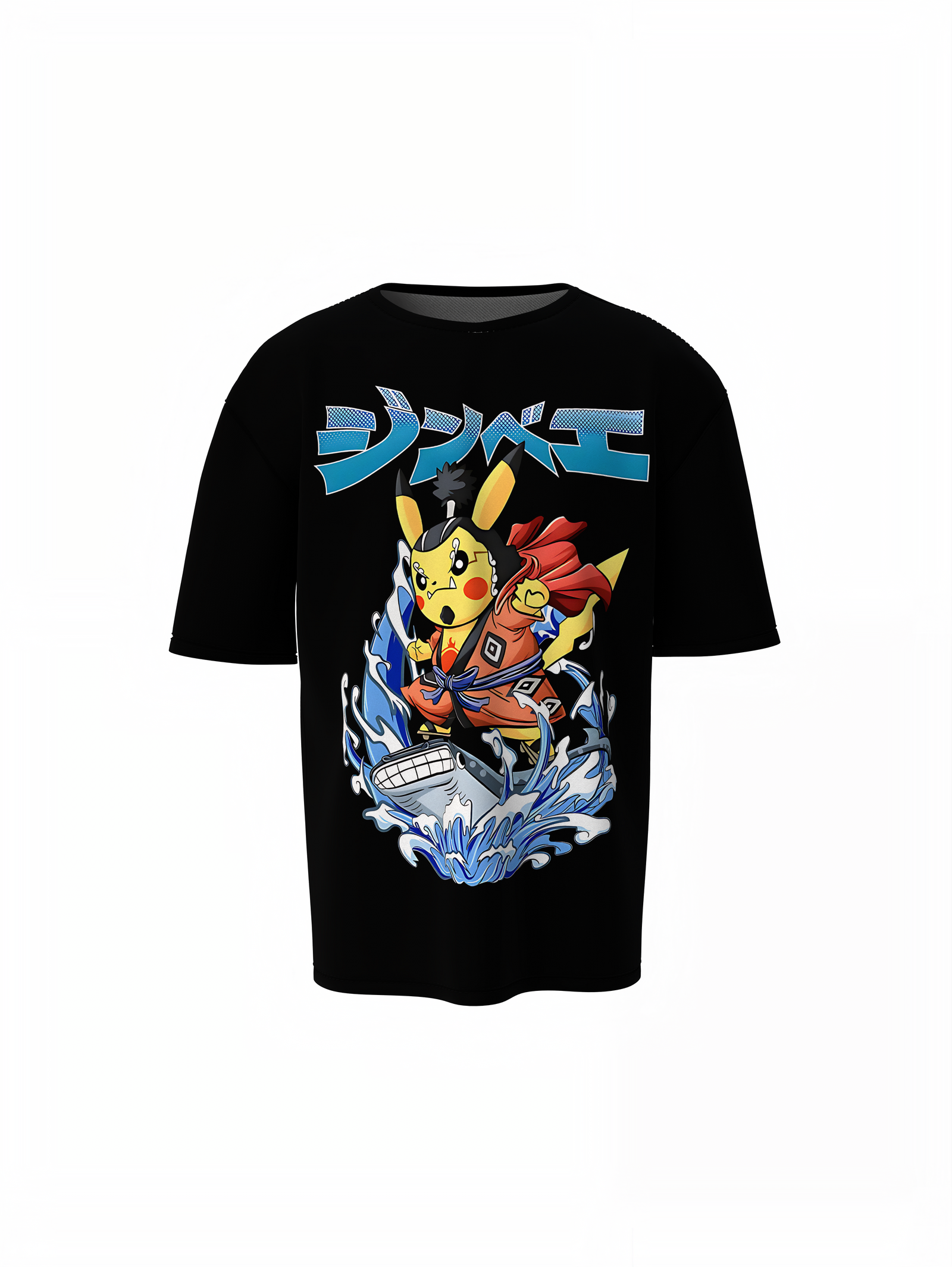Pikachu Jinbe Oversized T-Shirt – Cute Anime Streetwear Design