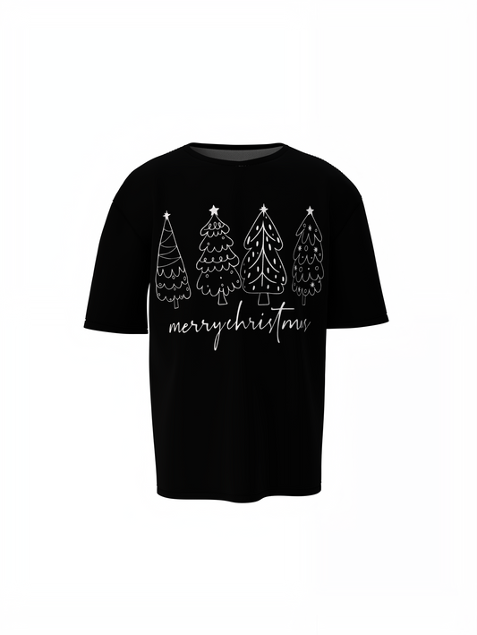 Merry christmas Oversized T-Shirts, Festive Streetwear Style