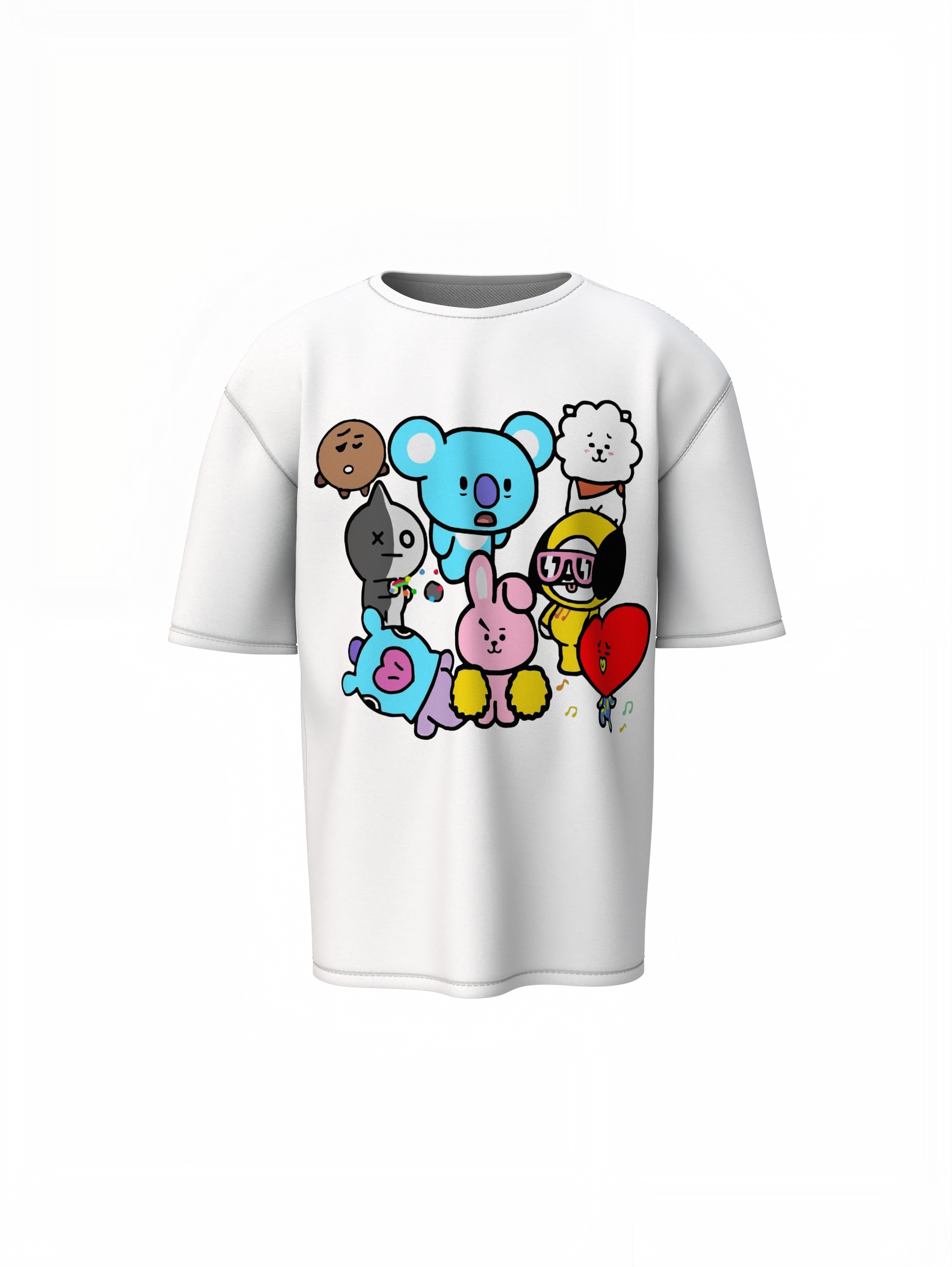 Cute Cartoon Oversized T-Shirt Playful Style Comfort
