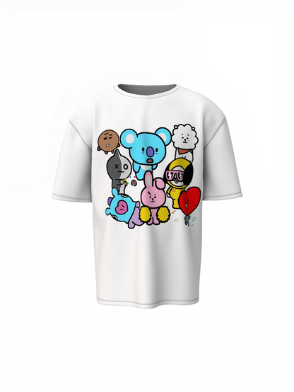 Cute Cartoon Oversized T-Shirt Playful Style Comfort