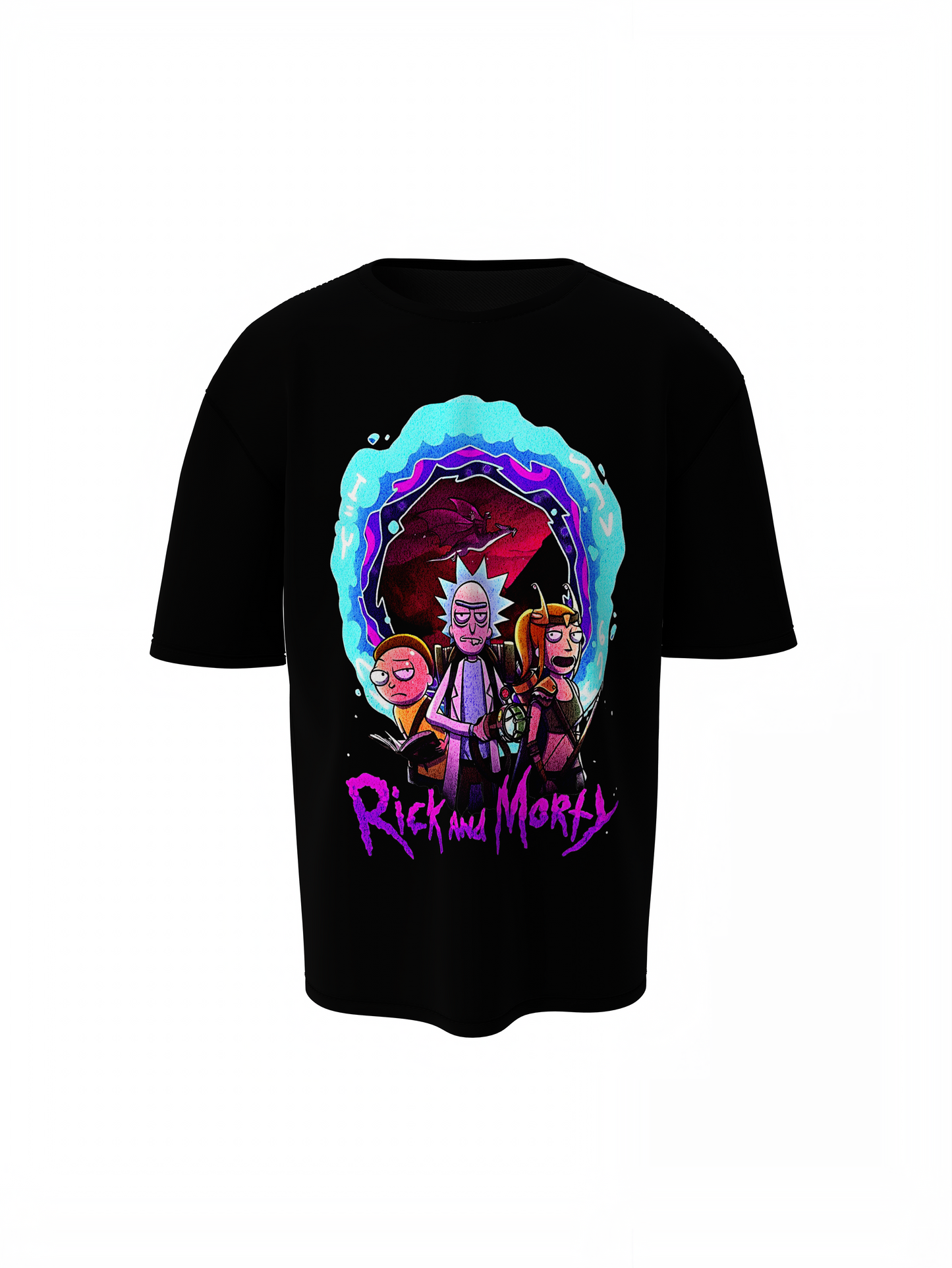 Rick Morty Warrior Oversized T-Shirts Graphic Streetwear Tee