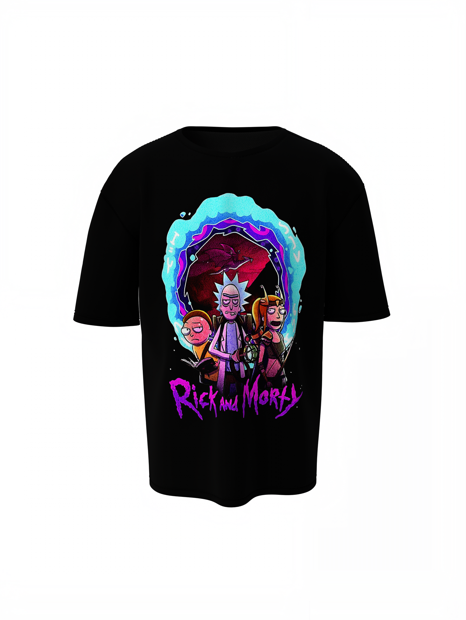 Rick Morty Warrior Oversized T-Shirts Graphic Streetwear Tee