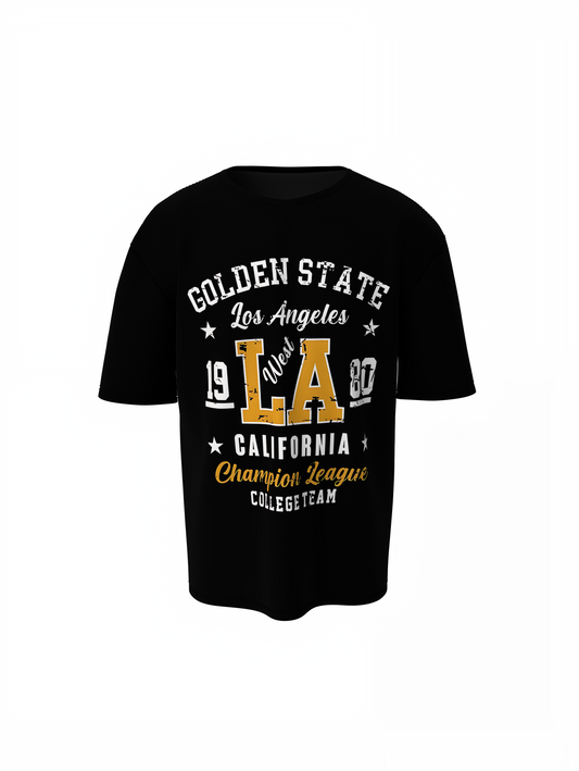 La Golden State Oversized T-Shirts Stylish Casual Graphic Wear