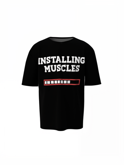Buy Installing Muscles Oversized T-Shirts Gym Streetwear Style