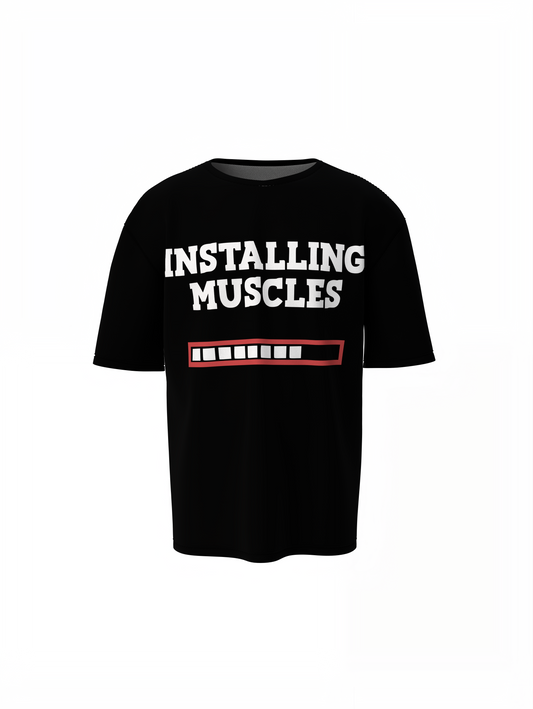 Buy Installing Muscles Oversized T-Shirts Gym Streetwear Style
