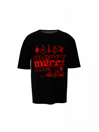 Merry Christmas Oversized T-Shirts for Festive Comfort