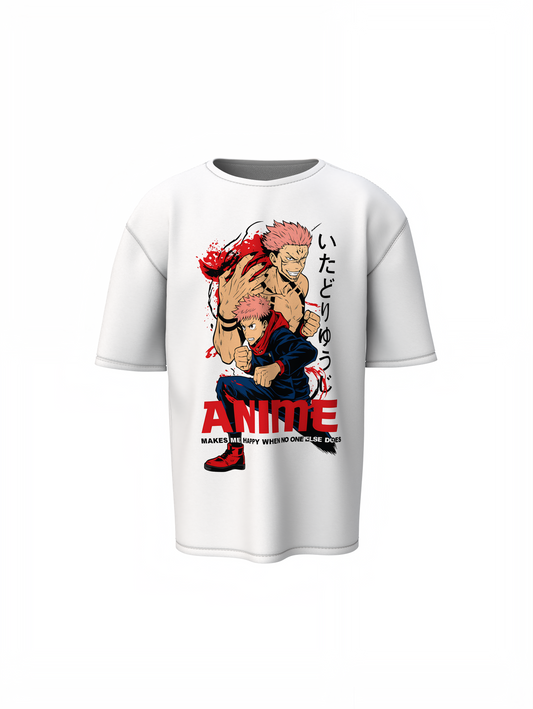 Yuji And Ryomen Oversized T-Shirts Anime Streetwear Style