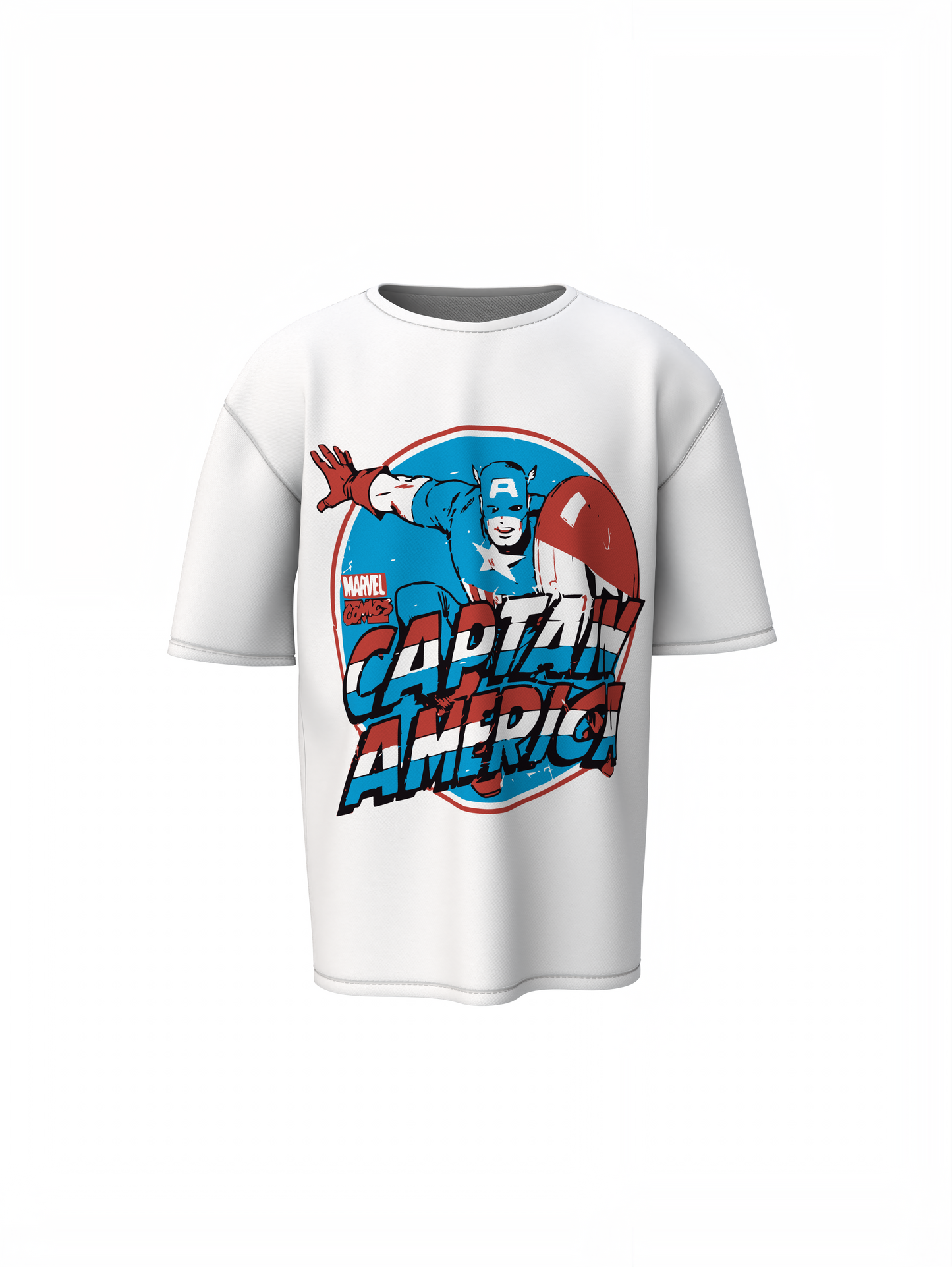 Comic Captain America Oversized T-Shirts