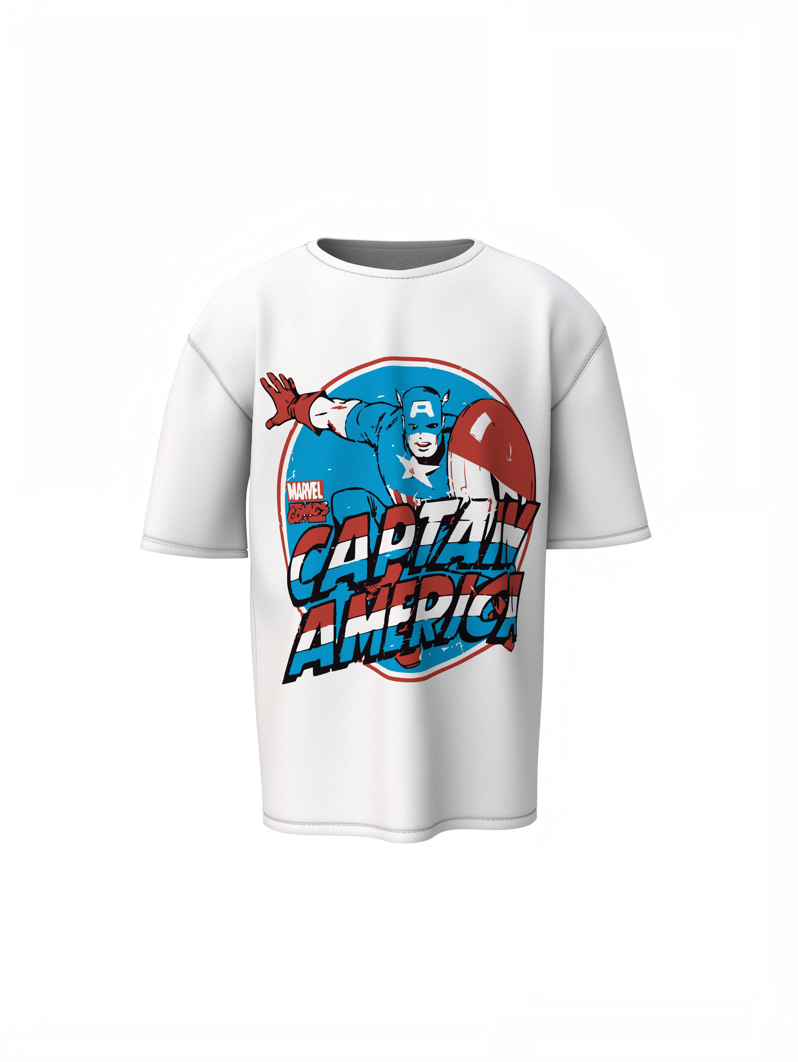 Comic Captain America Oversized T-Shirts