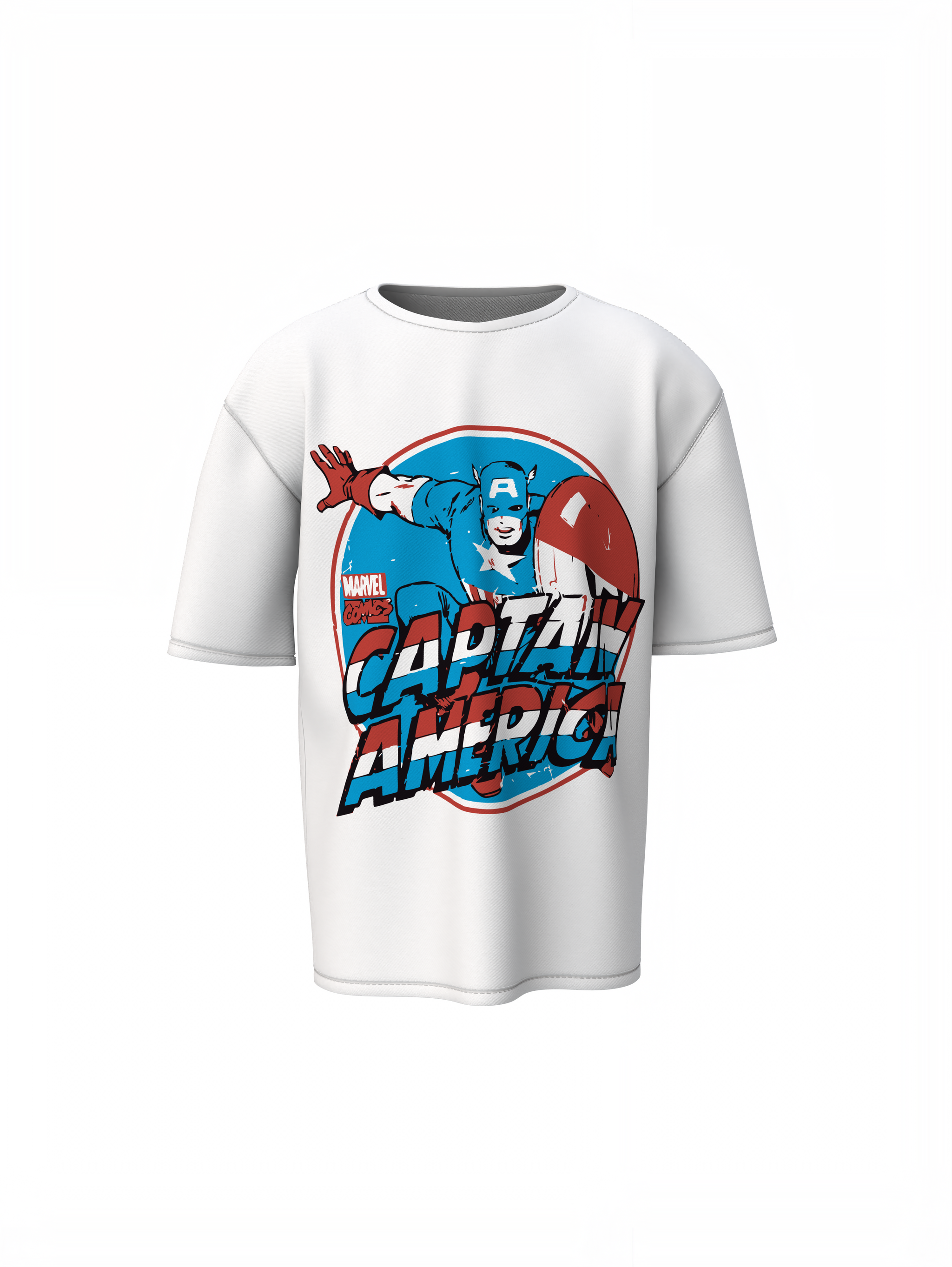 Comic Captain America Oversized T-Shirts
