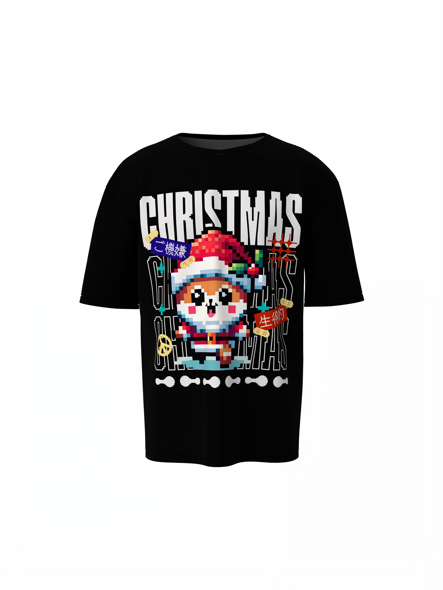Pixel Christmas Oversized T-Shirt – Trendy and Festive Design