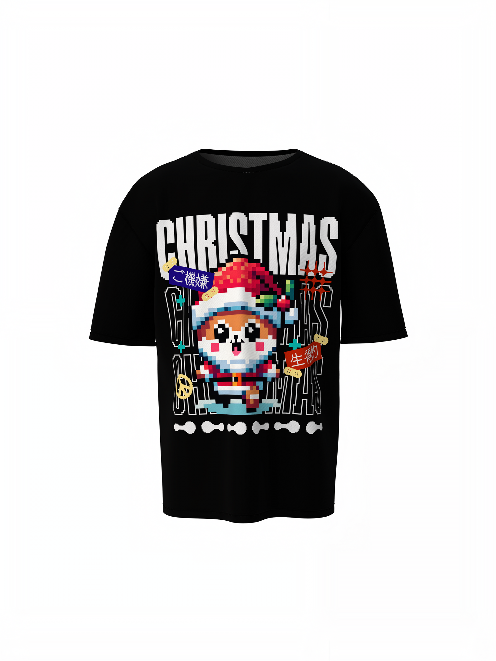 Pixel Christmas Oversized T-Shirt – Trendy and Festive Design