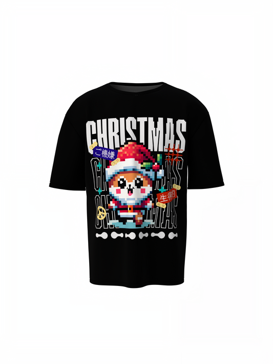 Pixel Christmas Oversized T-Shirt – Trendy and Festive Design