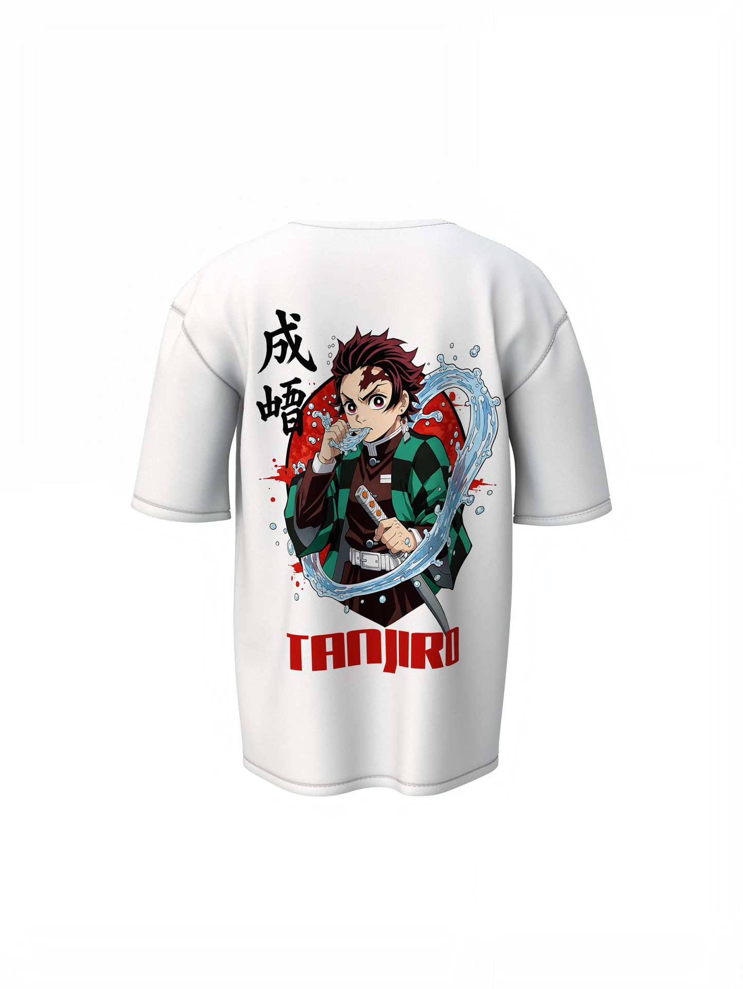 Tanjiro Water Breathing Oversized T-Shirts Anime Design Tee