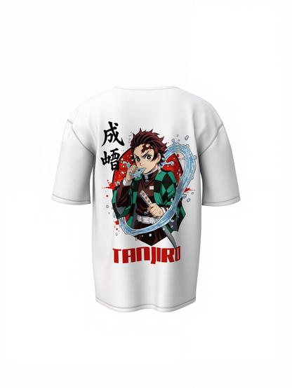 Tanjiro Water Breathing Oversized T-Shirts Anime Design Tee