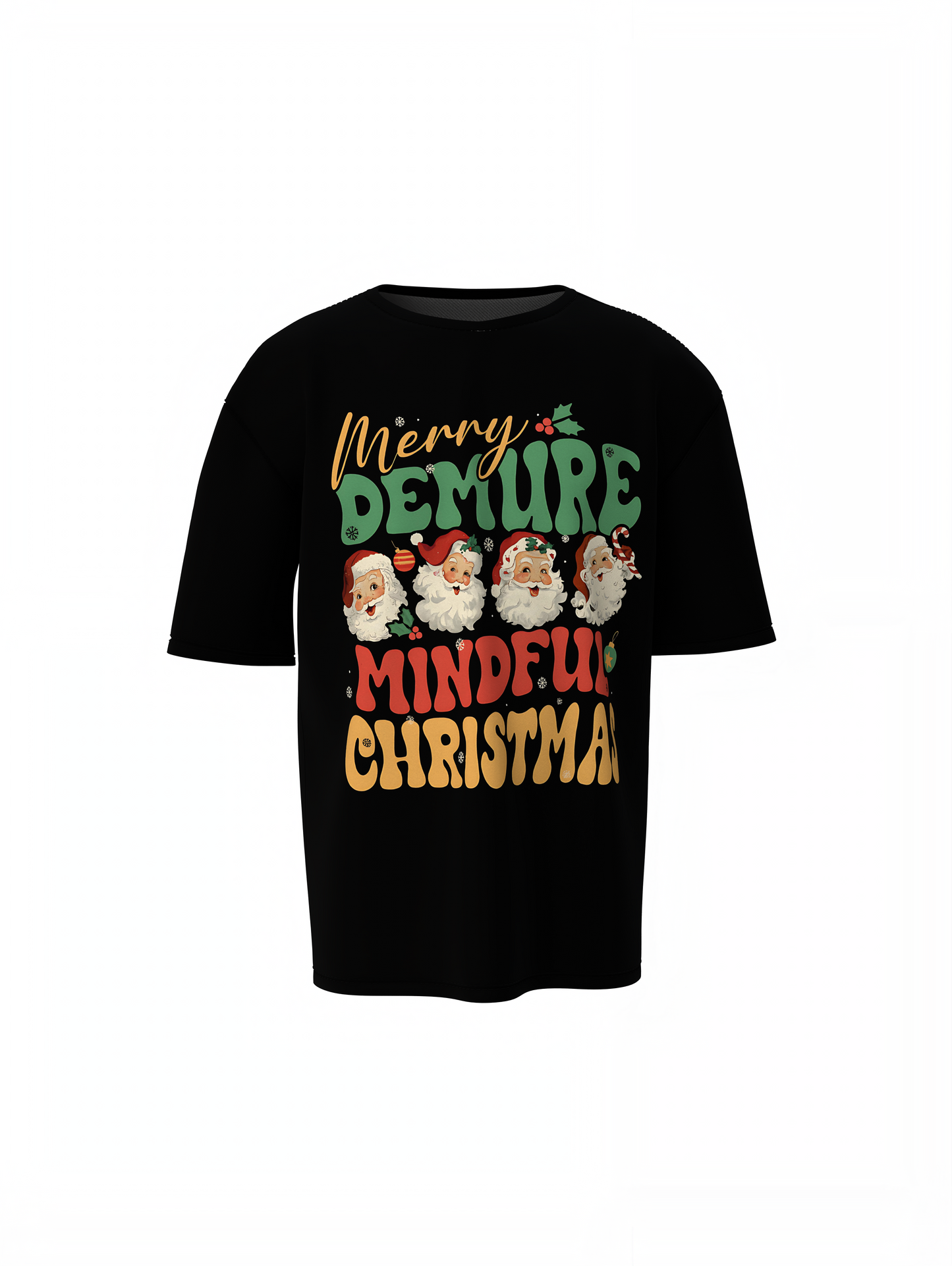 Demure Mindful Oversized T-Shirts– Embrace Minimal Calm Style.