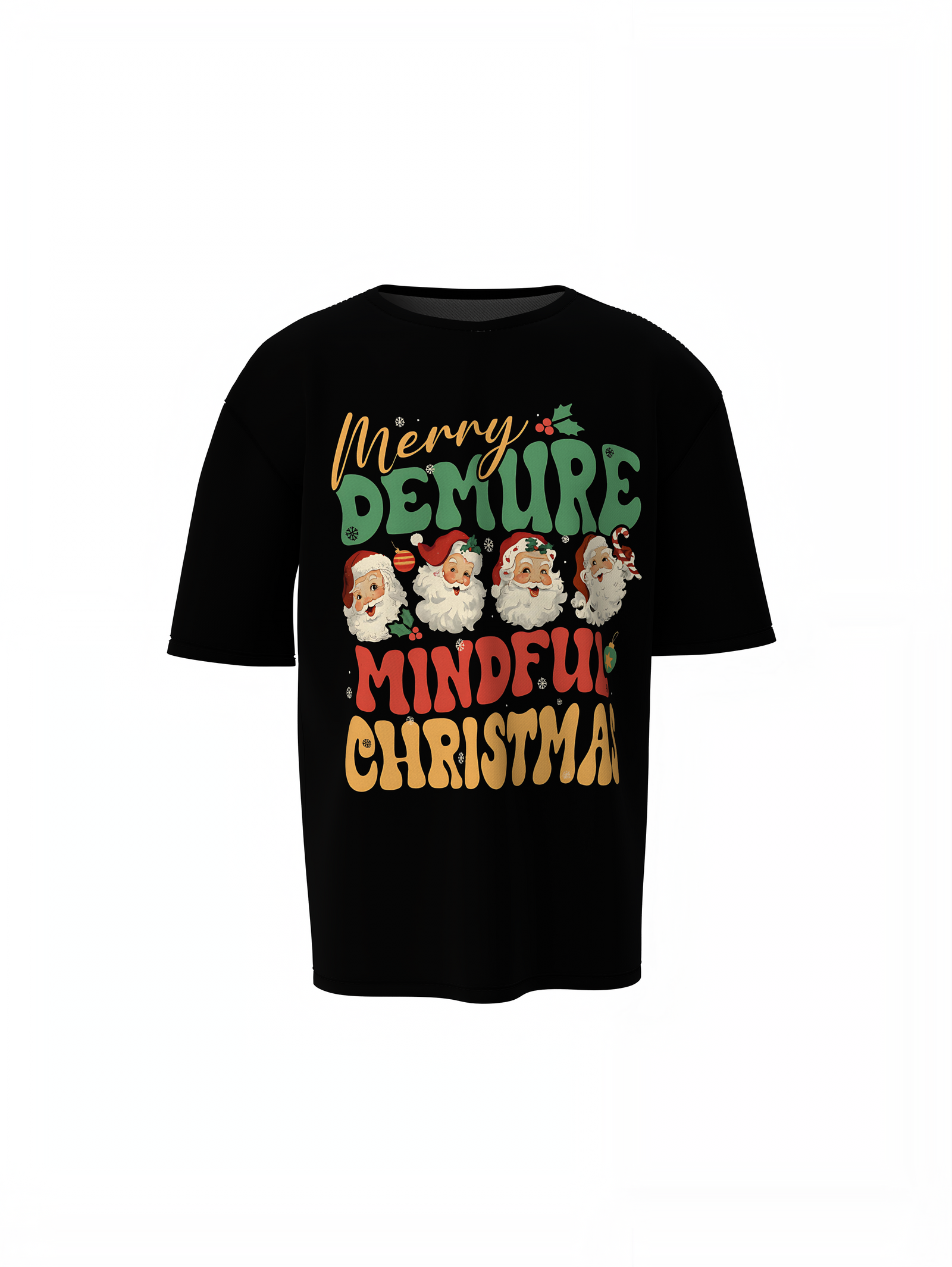 Demure Mindful Oversized T-Shirts– Embrace Minimal Calm Style.