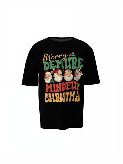 Demure Mindful Oversized T-Shirts– Embrace Minimal Calm Style.