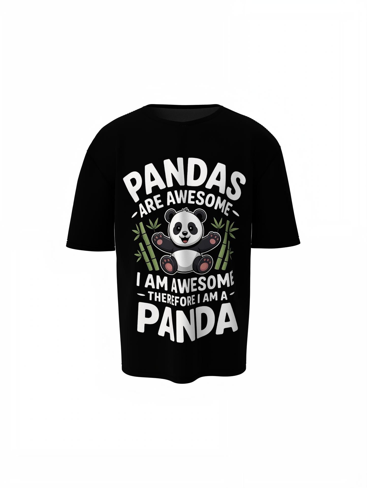 Pandas Are Awesome Oversized T-Shirt Fun Streetwear