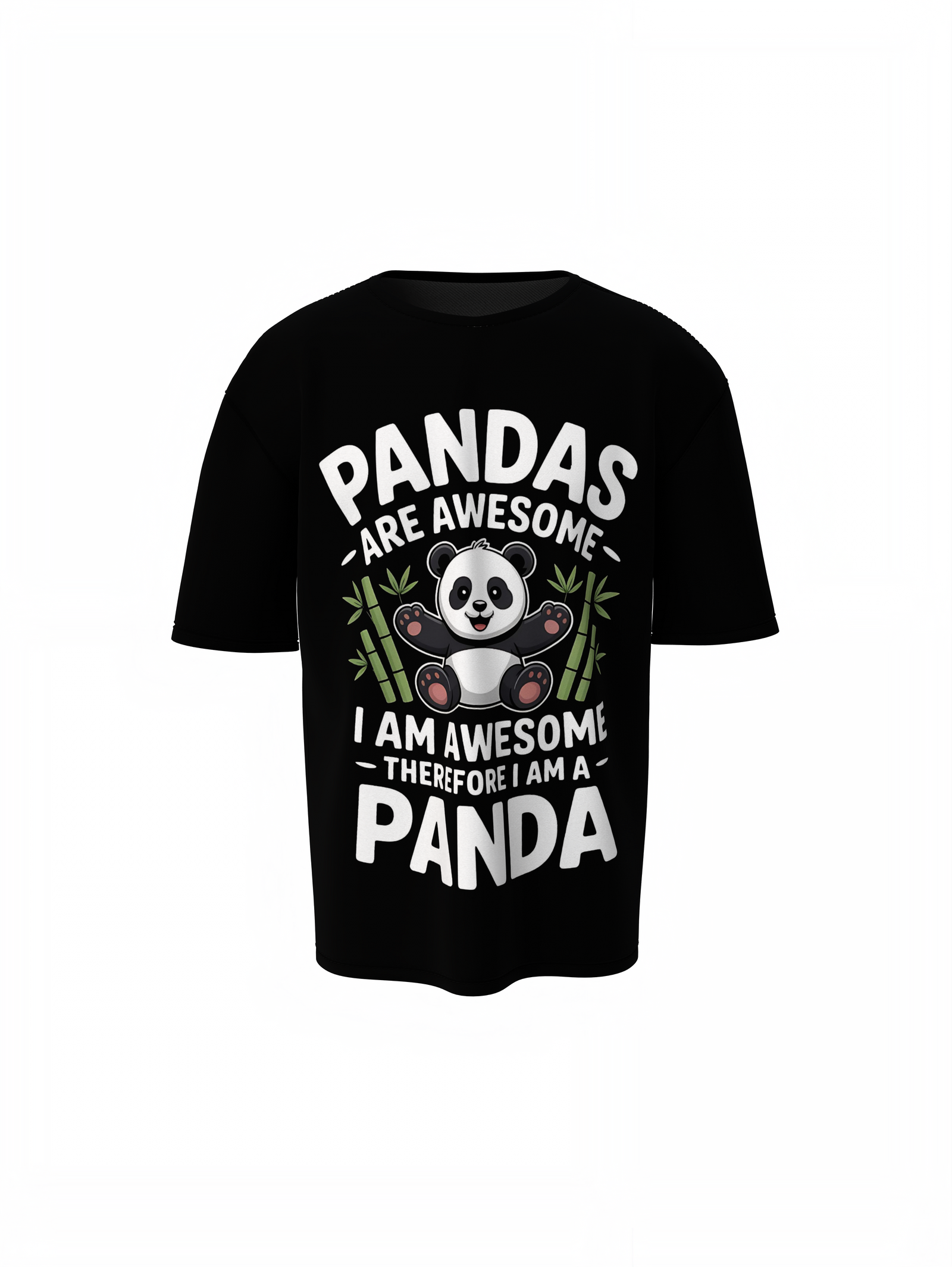Pandas Are Awesome Oversized T-Shirt Fun Streetwear