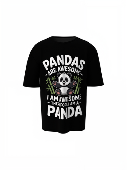 Pandas Are Awesome Oversized T-Shirt Fun Streetwear