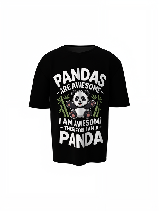 Pandas Are Awesome Oversized T-Shirt Fun Streetwear