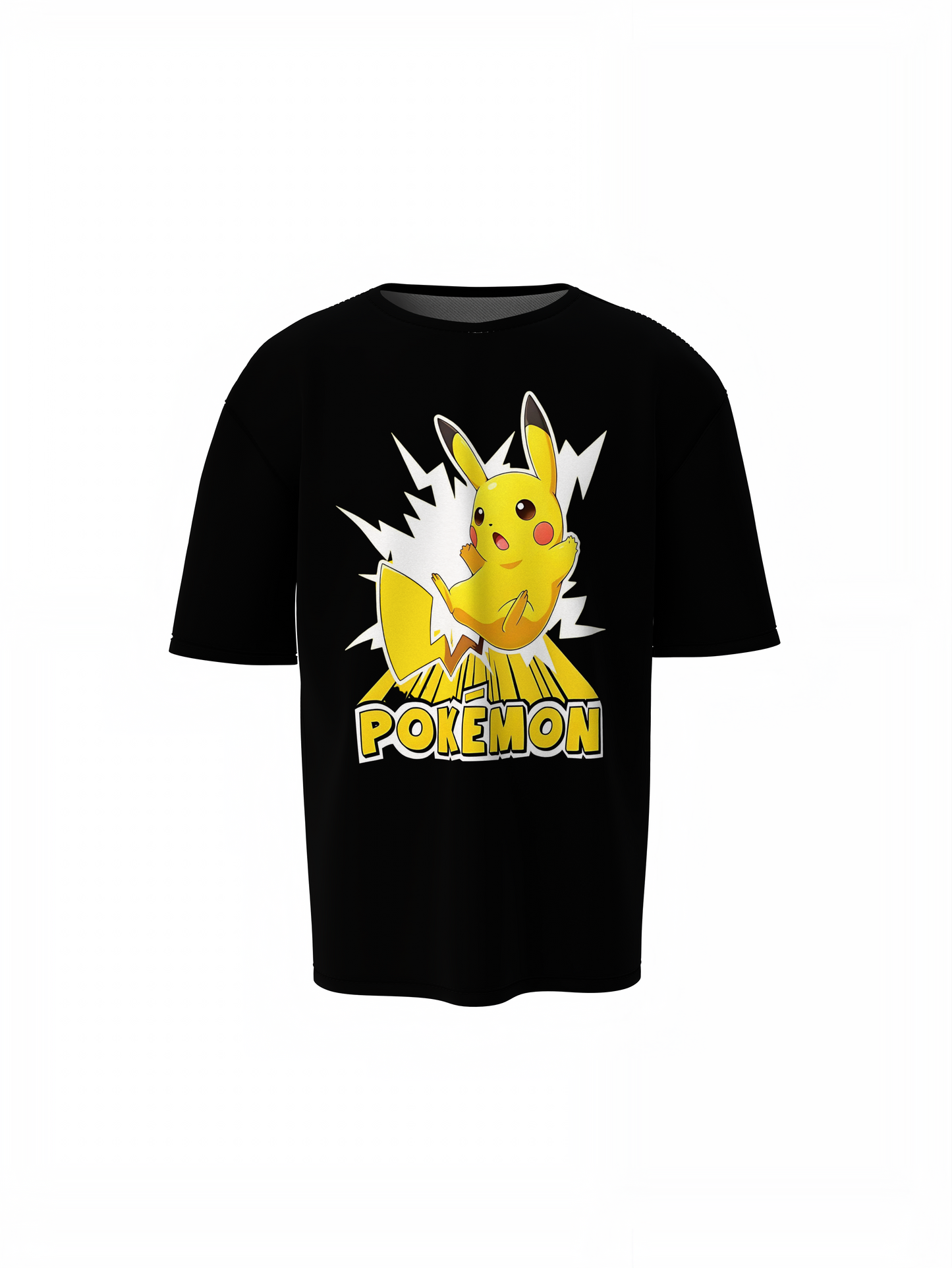 Thunder Pikachuu Pokemon Oversized T-Shirts Anime Streetwear