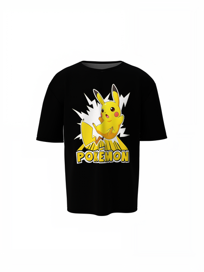 Thunder Pikachuu Pokemon Oversized T-Shirts Anime Streetwear