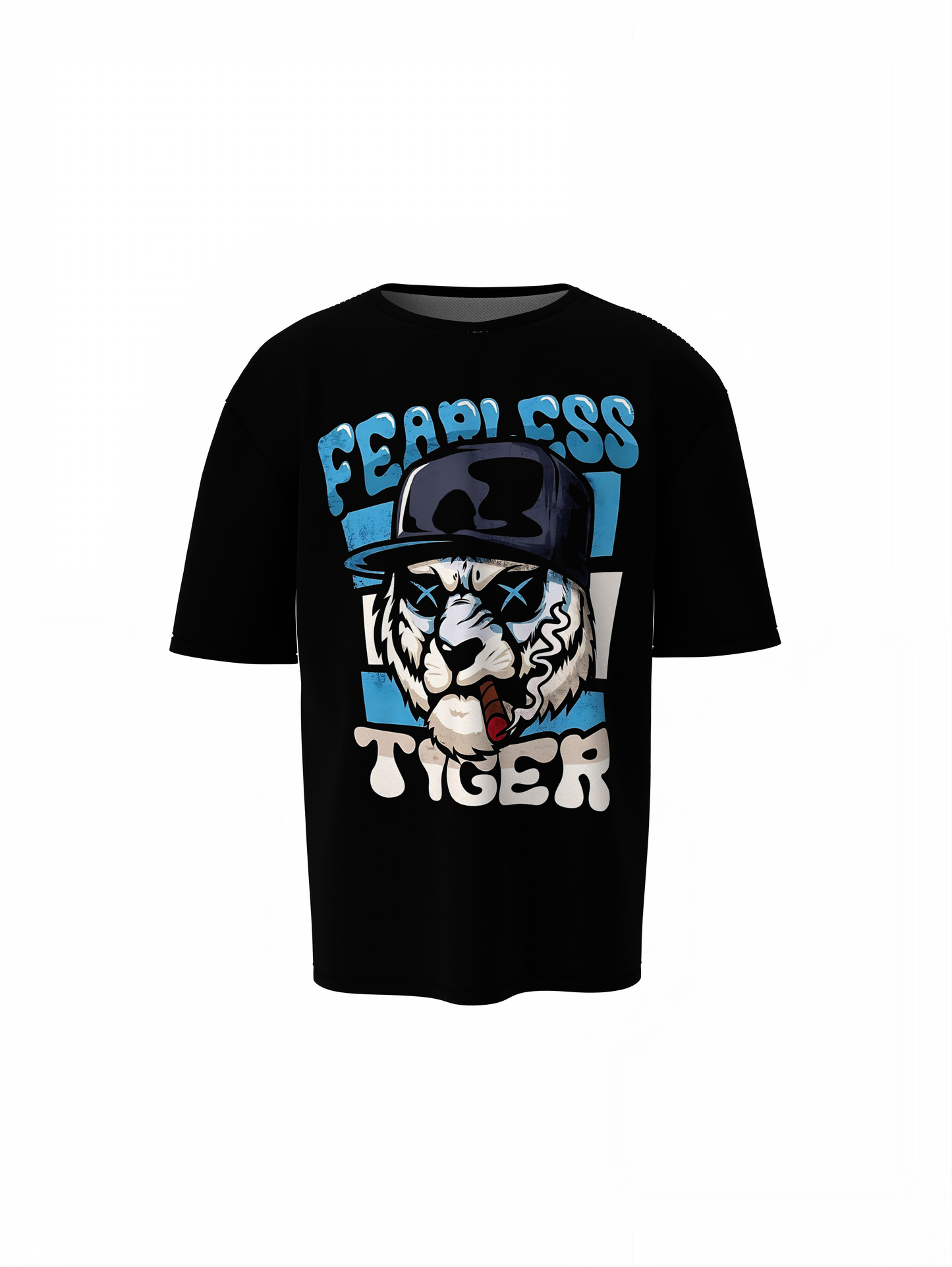 Fearless Tiger Oversized T-Shirts Bold Streetwear Graphic
