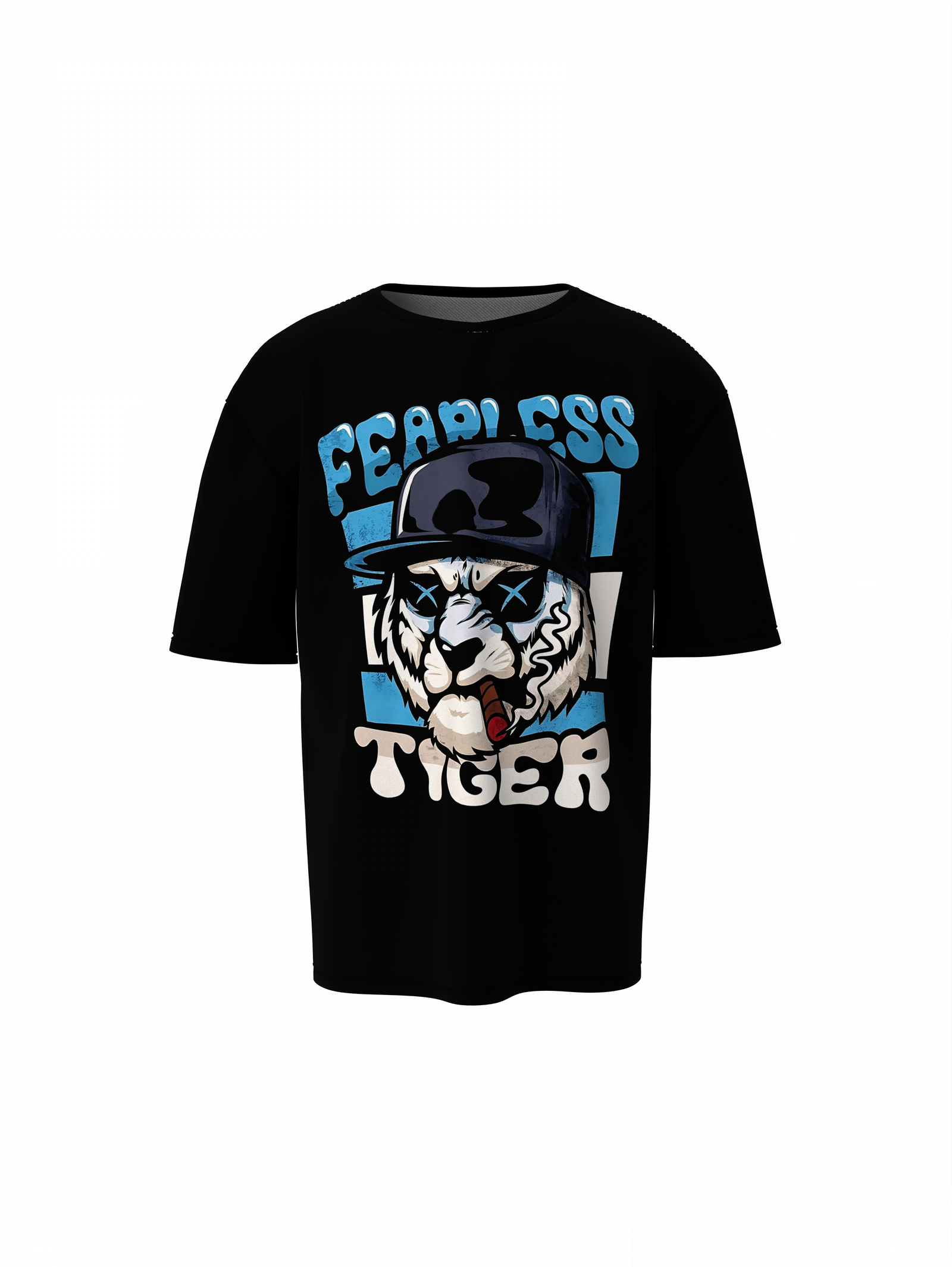 Fearless Tiger Oversized T-Shirts Bold Streetwear Graphic
