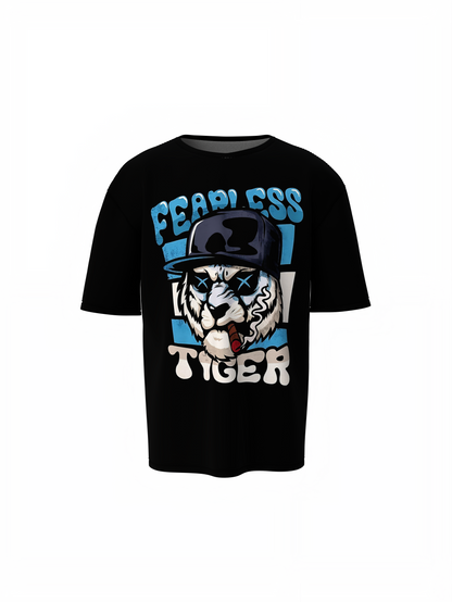Fearless Tiger Oversized T-Shirts Bold Streetwear Graphic