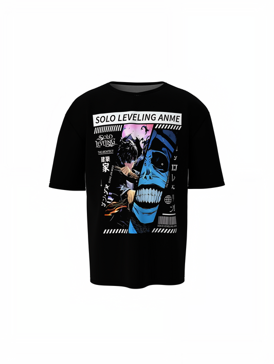 Webtoon Black Oversized T-Shirt for Bold Casual Street Style