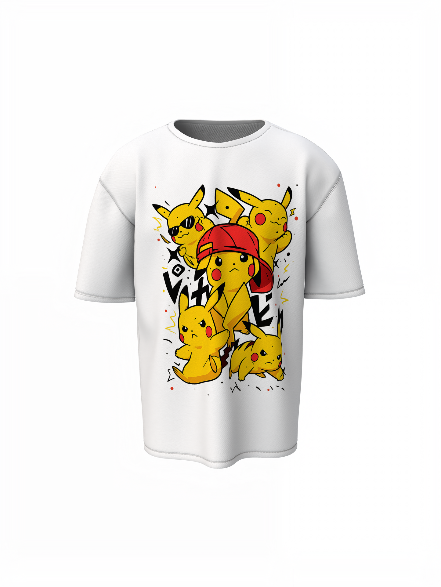 Pika Pika Oversized T-Shirts Fun Electric Pokemon Streetwear