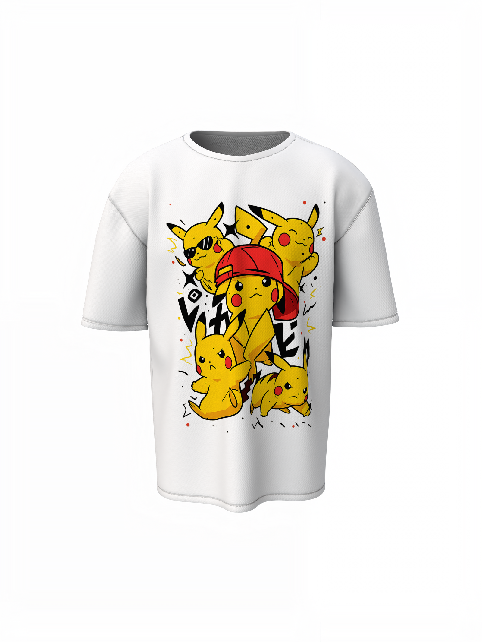 Pika Pika Oversized T-Shirts Fun Electric Pokemon Streetwear