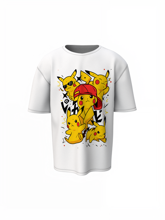 Pika Pika Oversized T-Shirts Fun Electric Pokemon Streetwear