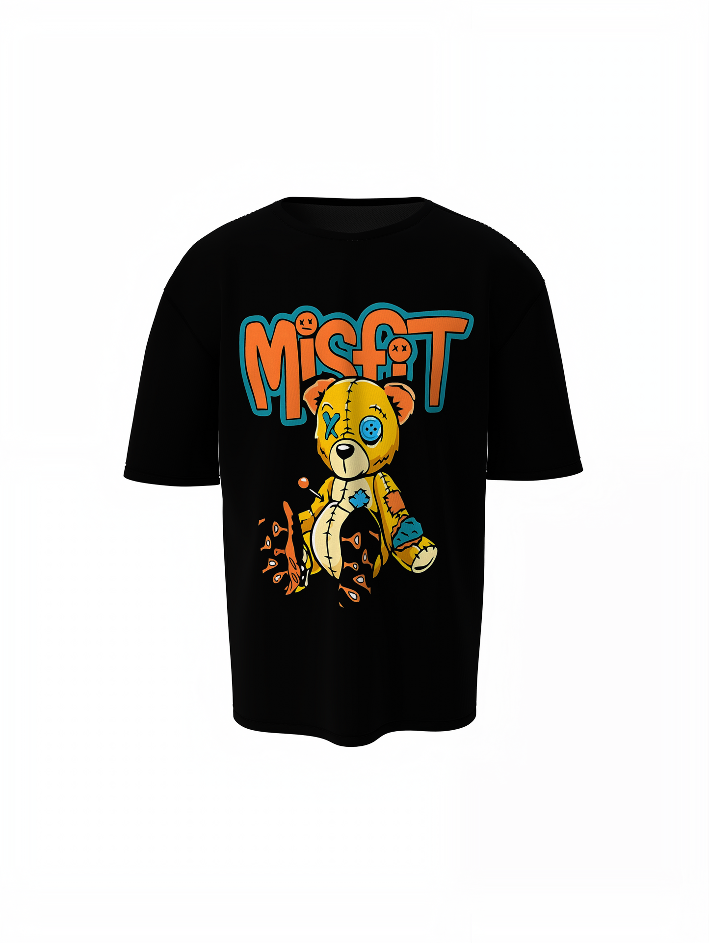 Misfit Bear Oversized T-Shirts Edgy Graphic Streetwear Style