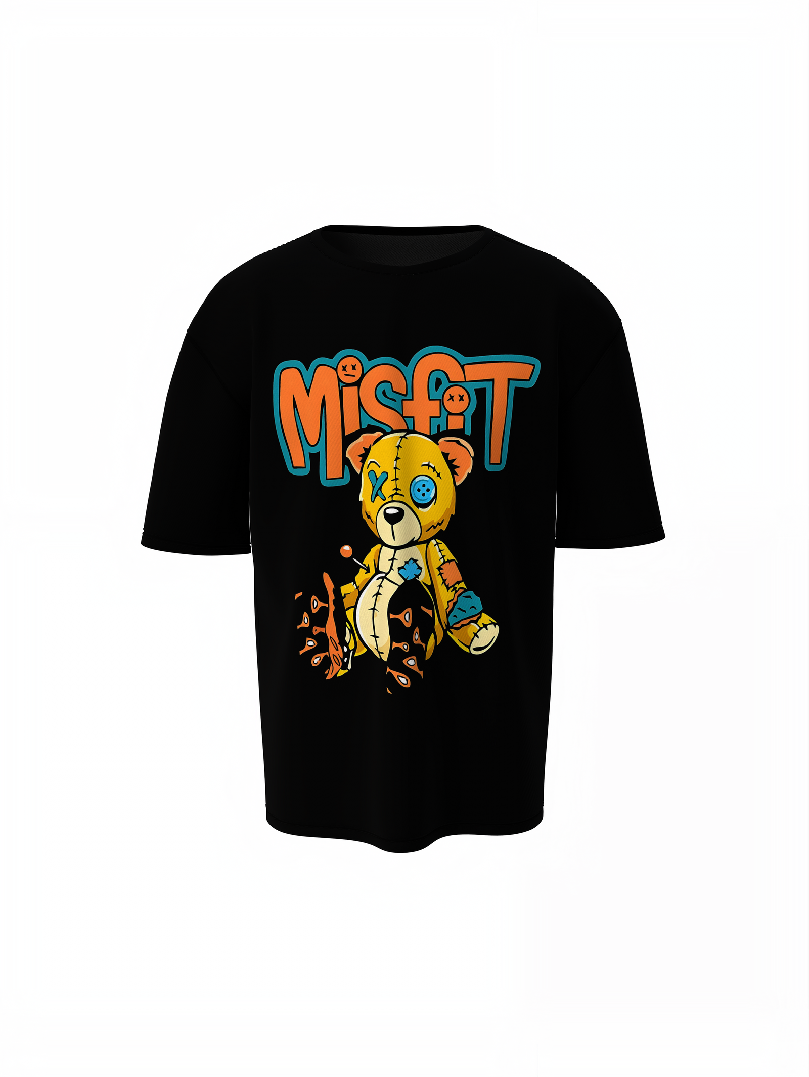 Misfit Bear Oversized T-Shirts Edgy Graphic Streetwear Style