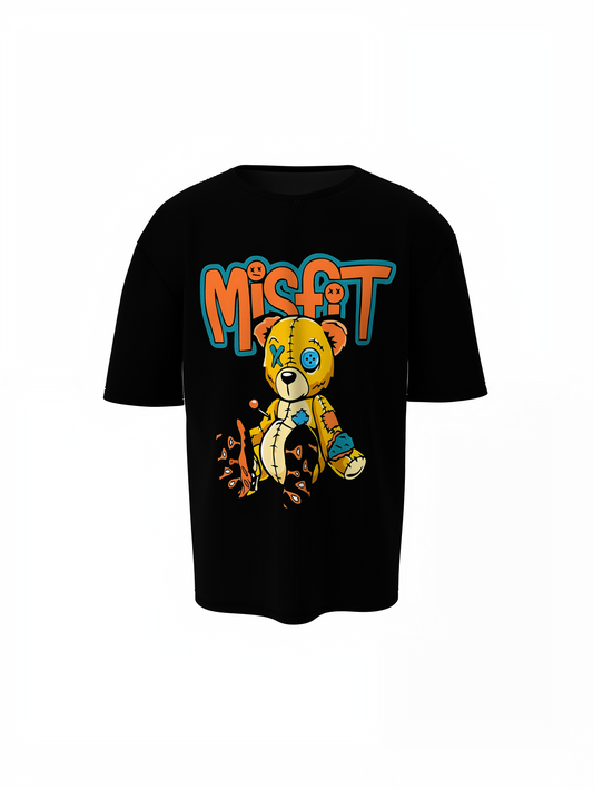 Misfit Bear Oversized T-Shirts Edgy Graphic Streetwear Style