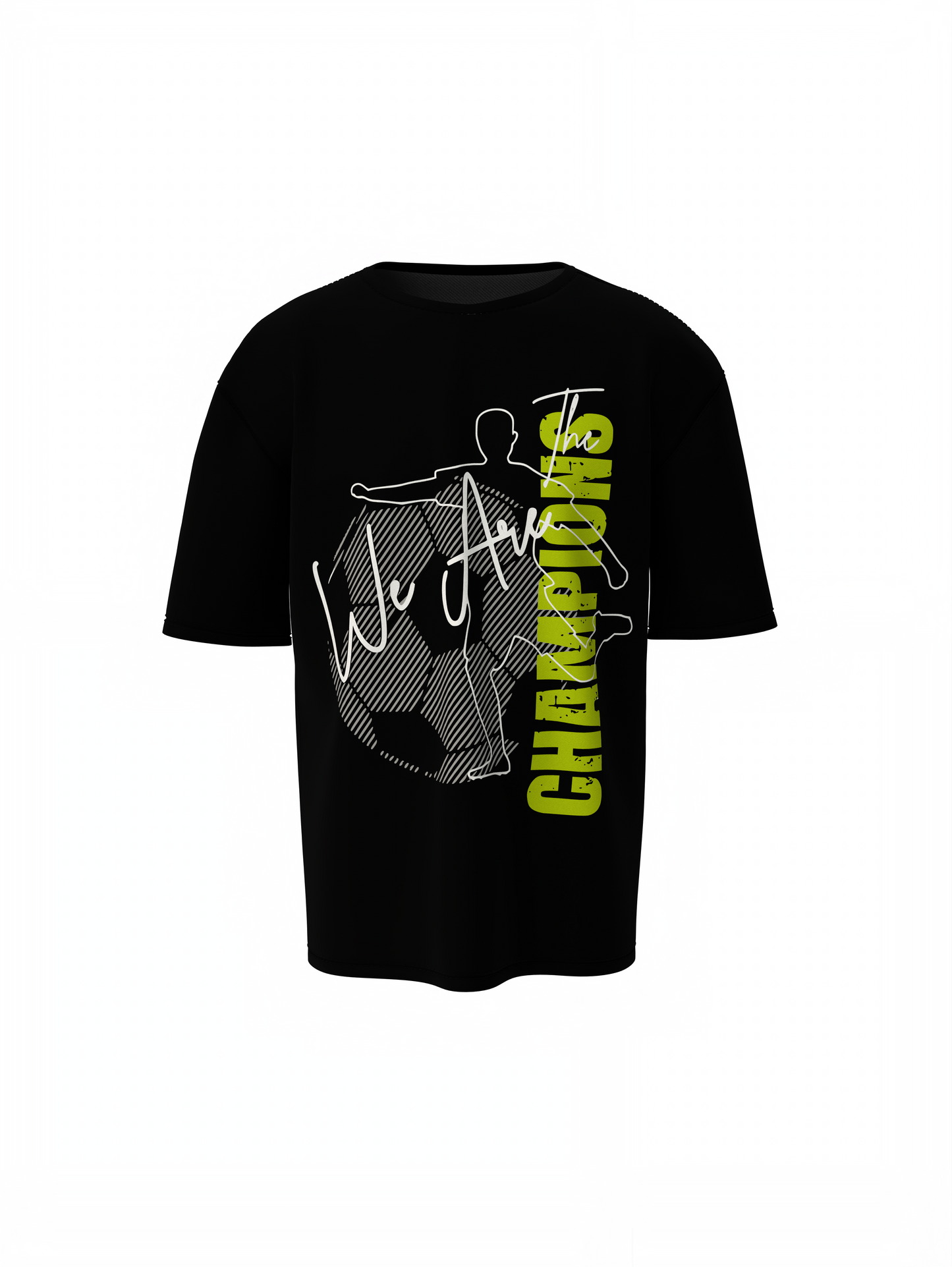 We Are Champions Black Oversized T-Shirt for Urban Looks Tees