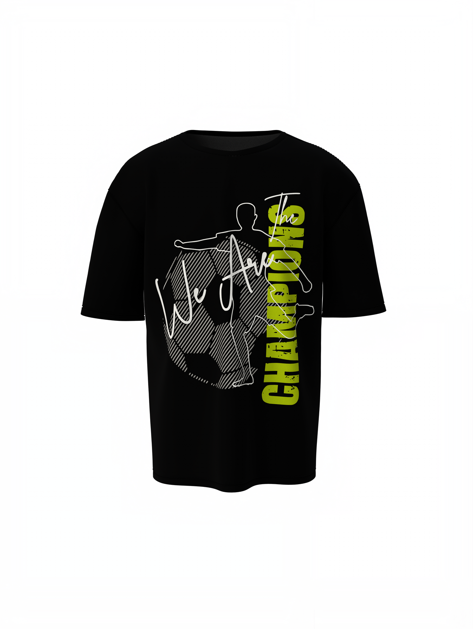 We Are Champions Black Oversized T-Shirt for Urban Looks Tees