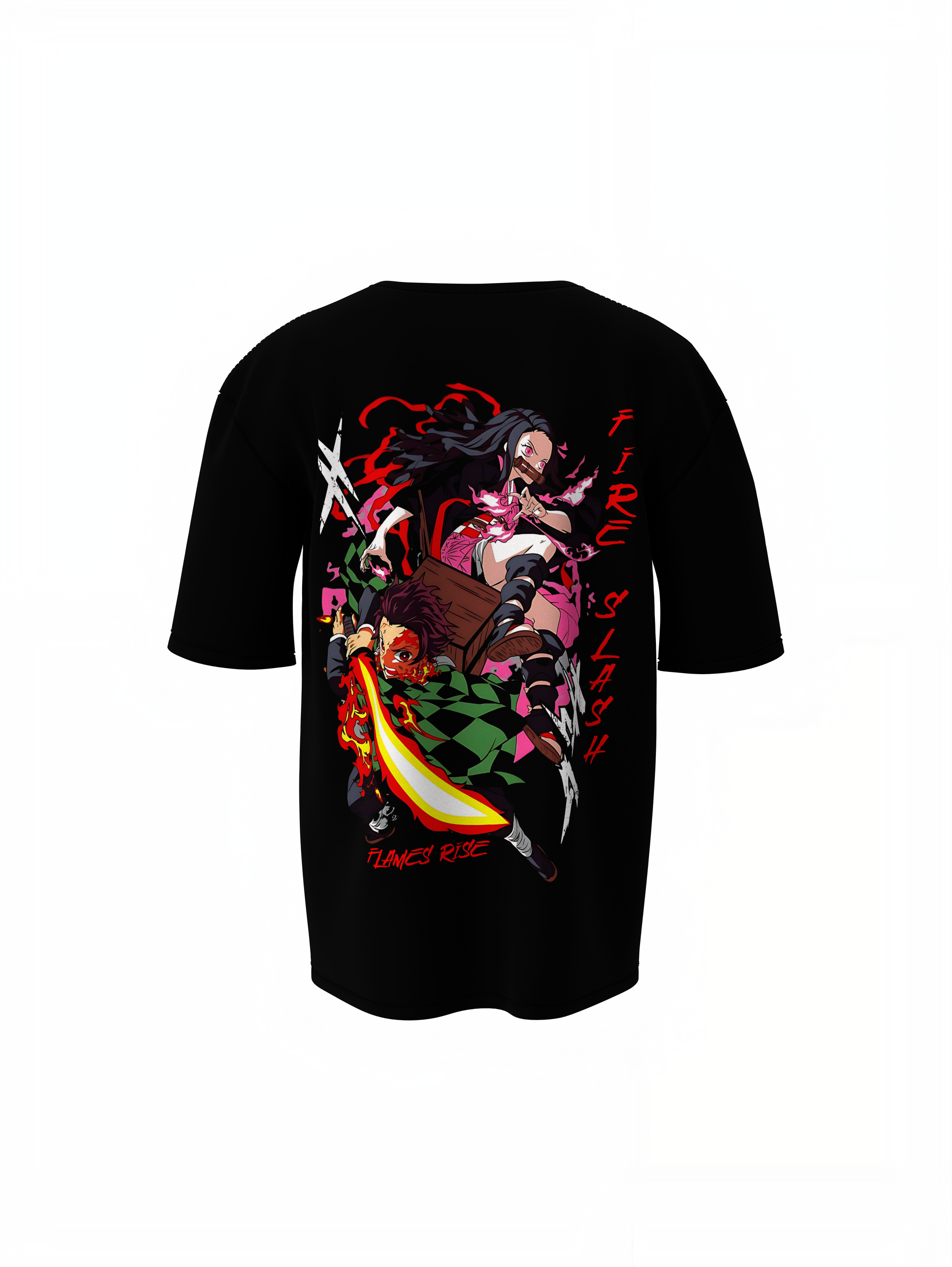 Fire Slash Oversized T-Shirts