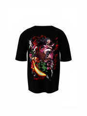 Fire Slash Oversized T-Shirts