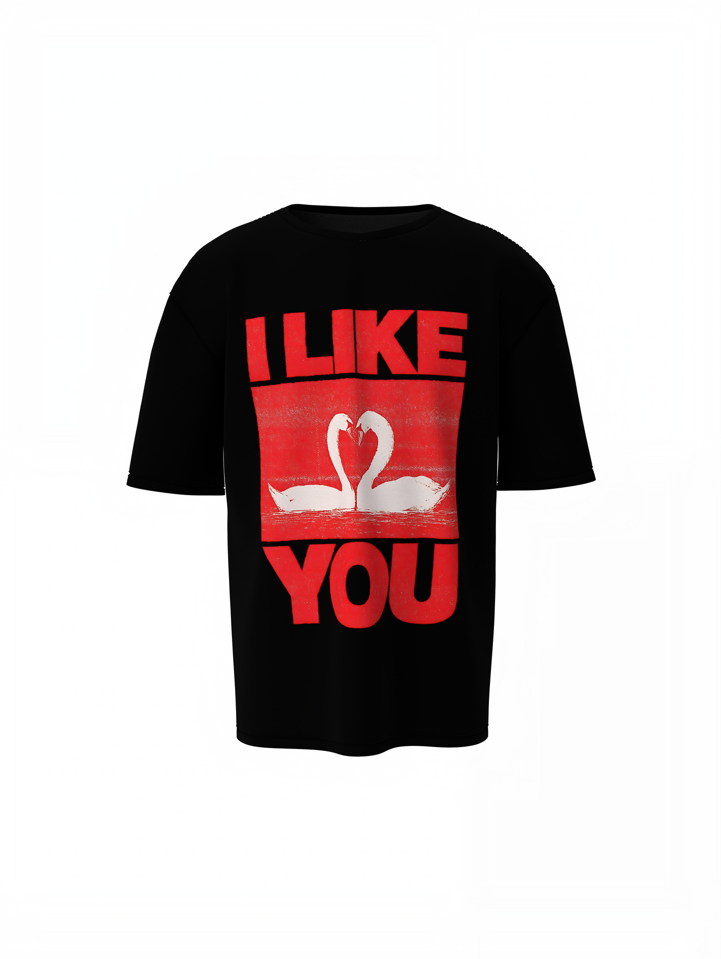 Love Bird Graphic Oversized T-Shirt for Cute Couple Look
