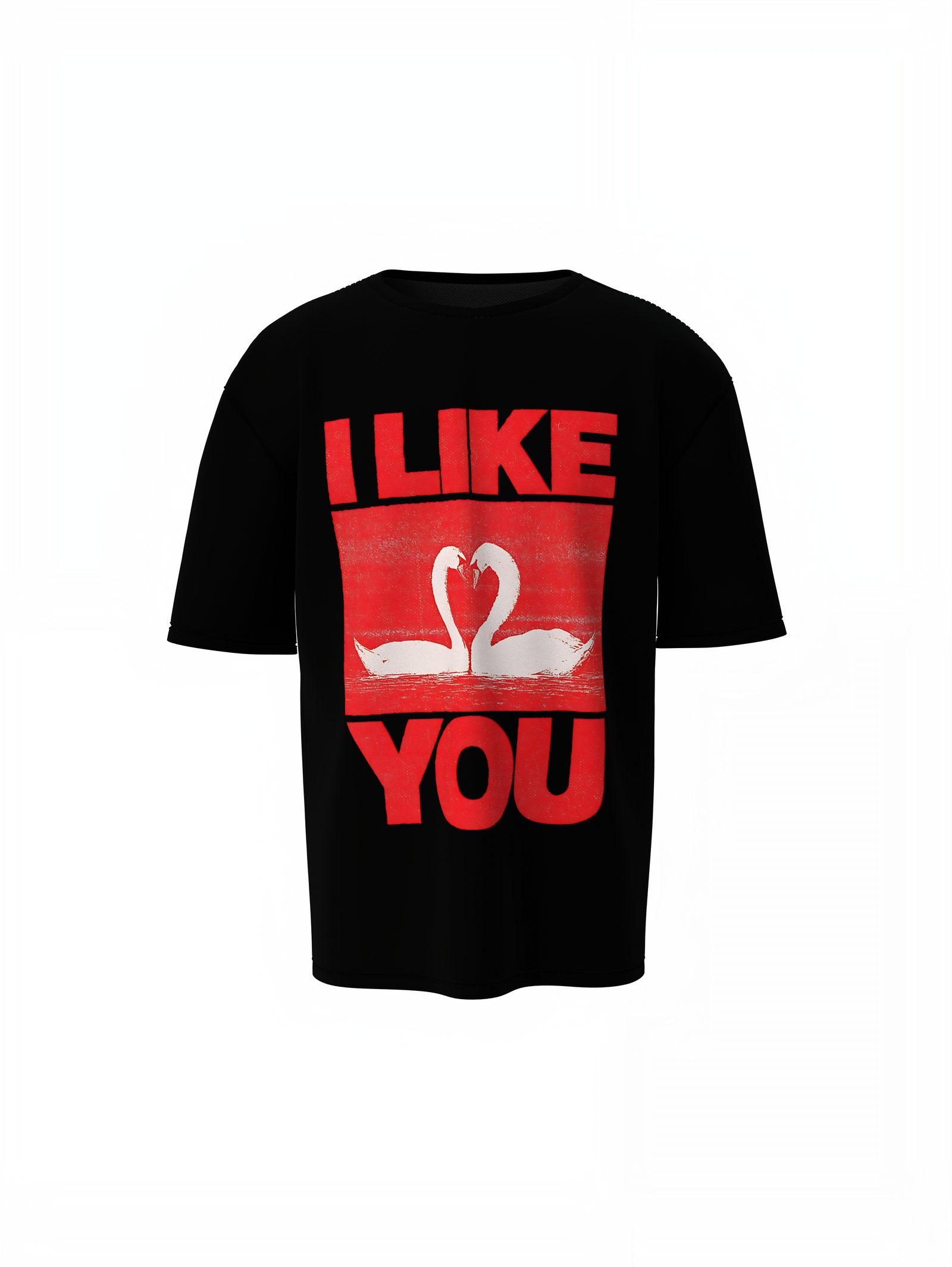 Love Bird Graphic Oversized T-Shirt for Cute Couple Look