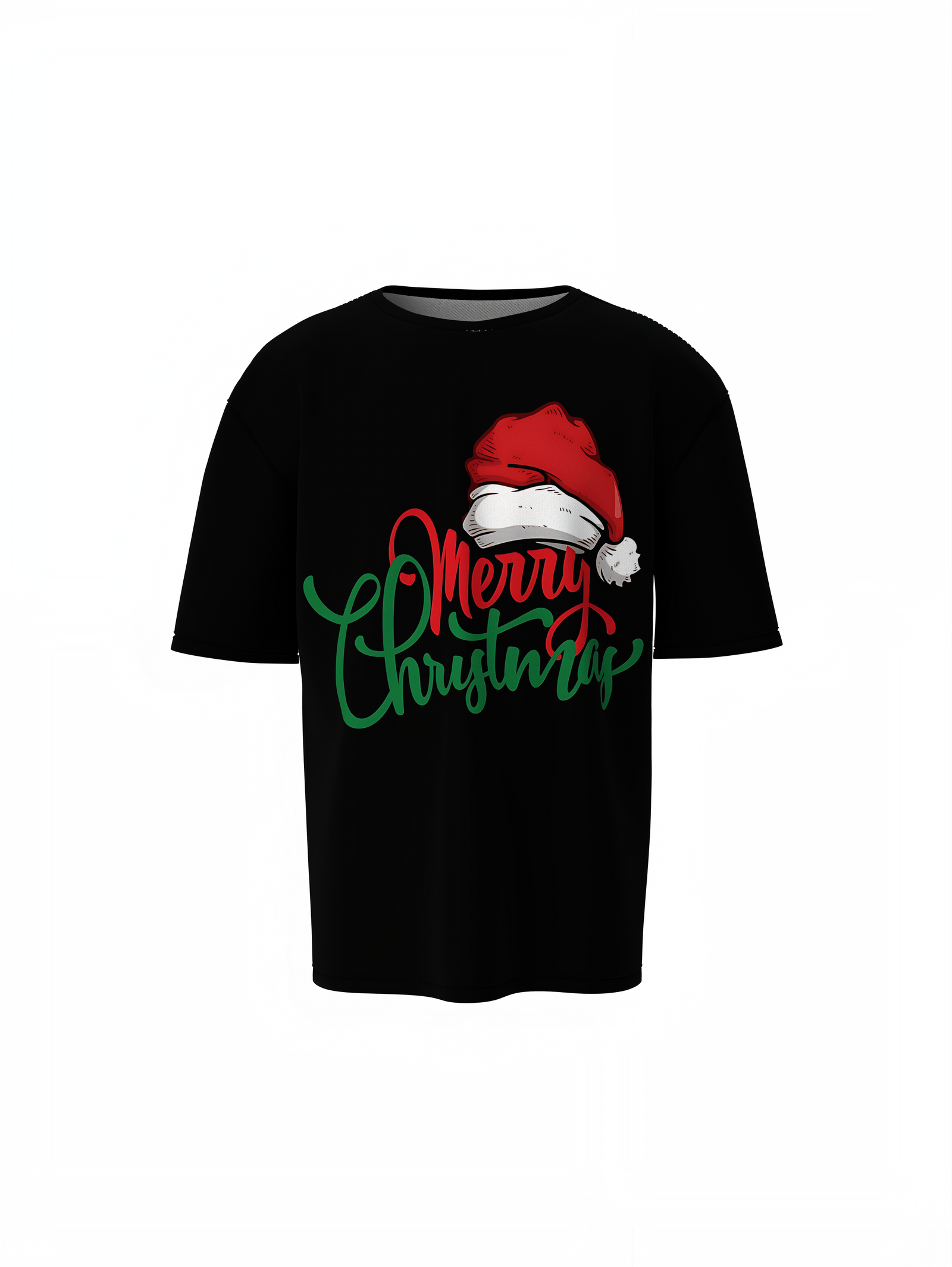 Merry Christmas Cap Oversized T-Shirts for Holiday Style