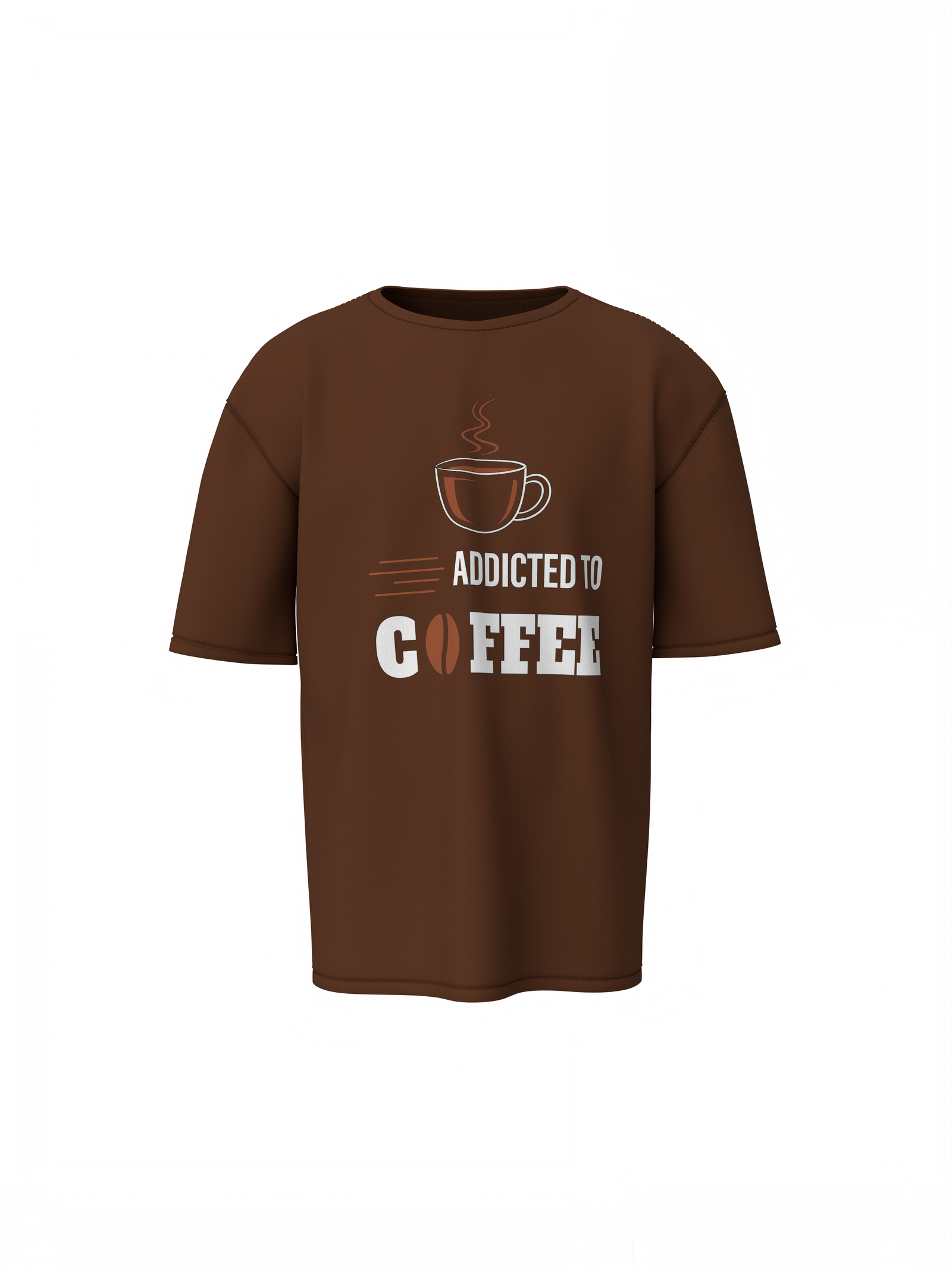 Addicted To Coffee Oversized T-Shirt Men Stylish Streetwear