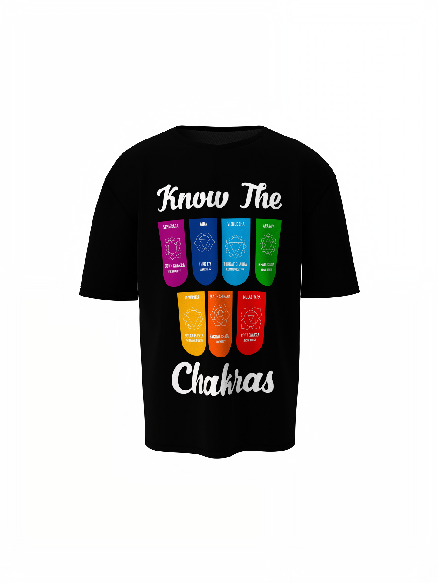The Yoga Chakras Oversized T-Shirt for Spiritual Streetwear
